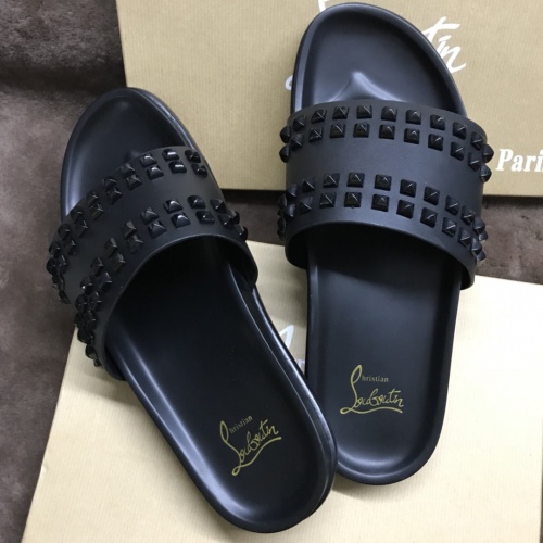 Cheap Christian Louboutin CL Slippers For Men #1005370 Replica Wholesale [$68.00 USD] [ITEM#1005370] on Replica Christian Louboutin CL Slippers