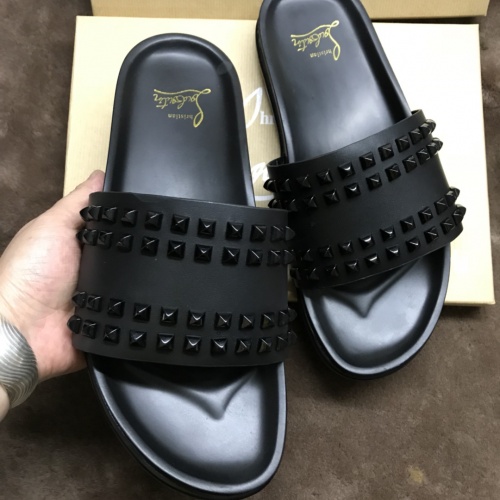 Cheap Christian Louboutin CL Slippers For Men #1005370 Replica Wholesale [$68.00 USD] [ITEM#1005370] on Replica Christian Louboutin CL Slippers