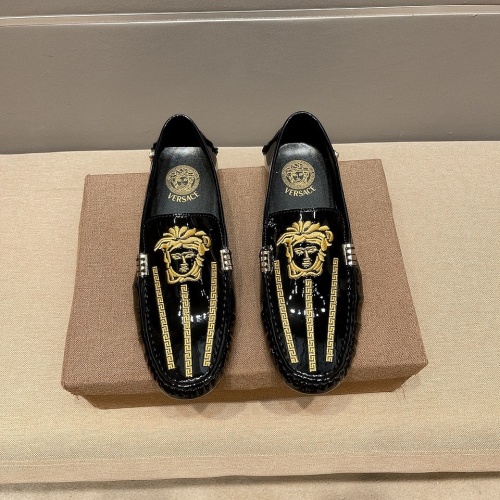 Cheap Versace Leather Shoes For Men #1005493 Replica Wholesale [$82.00 USD] [ITEM#1005493] on Replica Versace Leather Shoes