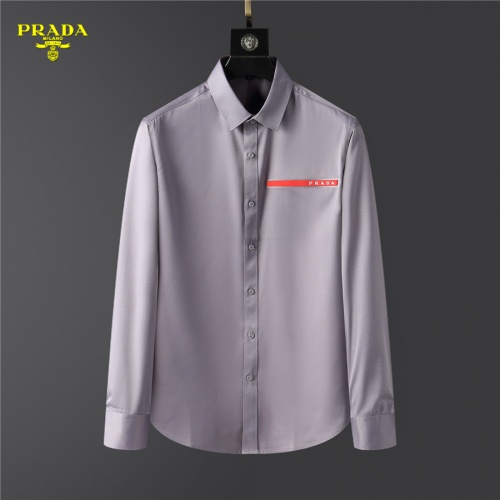 Cheap Prada Shirts Long Sleeved For Men #999498 Replica Wholesale [$45.00 USD] [ITEM#999498] on Replica Prada Shirts