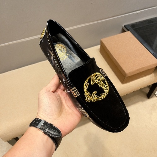 Cheap Versace Leather Shoes For Men #1006518 Replica Wholesale [$82.00 USD] [ITEM#1006518] on Replica Versace Leather Shoes