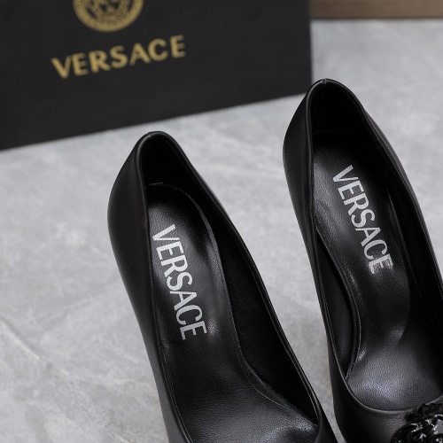 Cheap Versace High-Heeled Shoes For Women #1007369 Replica Wholesale [$128.00 USD] [ITEM#1007369] on Replica Versace High-Heeled Shoes