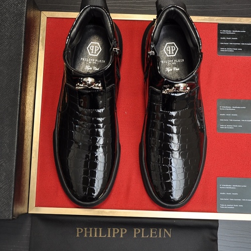 Cheap Philipp Plein PP High Tops Shoes For Men #1026191 Replica Wholesale [$88.00 USD] [ITEM#1026191] on Replica Philipp Plein PP High Tops Shoes