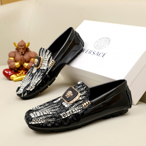 Cheap Versace Leather Shoes For Men #1026896 Replica Wholesale [$68.00 USD] [ITEM#1026896] on Replica Versace Leather Shoes