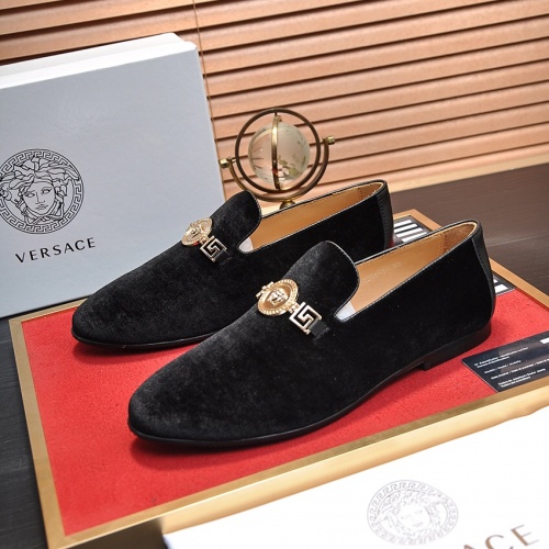 Cheap Versace Leather Shoes For Men #1026985 Replica Wholesale [$98.00 USD] [ITEM#1026985] on Replica Versace Leather Shoes