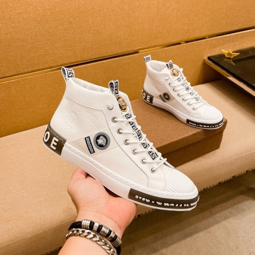 Cheap Versace High Tops Shoes For Men #1027028 Replica Wholesale [$80.00 USD] [ITEM#1027028] on Replica Versace High Tops Shoes