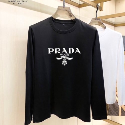 Cheap Prada T-Shirts Long Sleeved For Men #1027392 Replica Wholesale [$34.00 USD] [ITEM#1027392] on Replica Prada T-Shirts