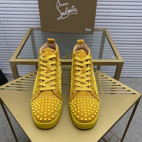 Cheap Christian Louboutin High Top Shoes For Women #1027682 Replica Wholesale [$105.00 USD] [ITEM#1027682] on Replica Christian Louboutin High Top Shoes
