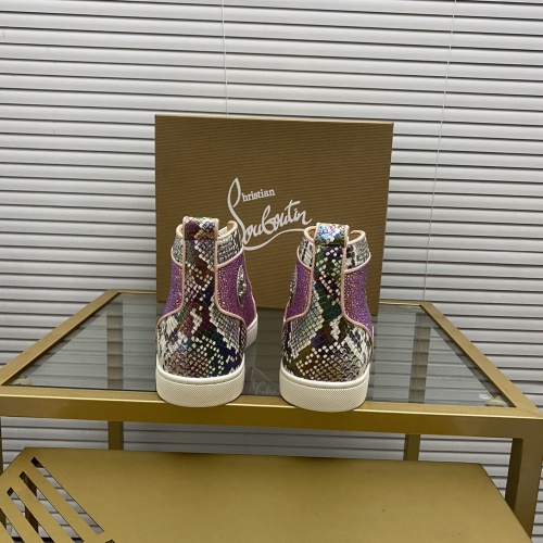Cheap Christian Louboutin High Top Shoes For Women #1027687 Replica Wholesale [$108.00 USD] [ITEM#1027687] on Replica Christian Louboutin High Top Shoes