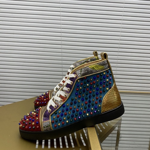 Cheap Christian Louboutin High Top Shoes For Women #1027693 Replica Wholesale [$112.00 USD] [ITEM#1027693] on Replica Christian Louboutin High Top Shoes