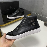 Cheap Philipp Plein PP High Tops Shoes For Men #1025018 Replica Wholesale [$85.00 USD] [ITEM#1025018] on Replica Philipp Plein PP High Tops Shoes
