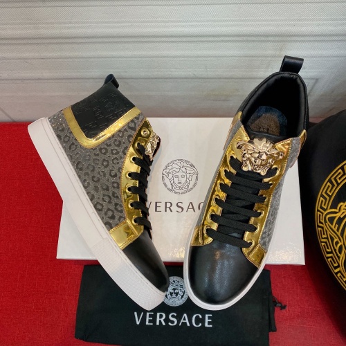 Cheap Versace High Tops Shoes For Men #1031859 Replica Wholesale [$76.00 USD] [ITEM#1031859] on Replica Versace High Tops Shoes
