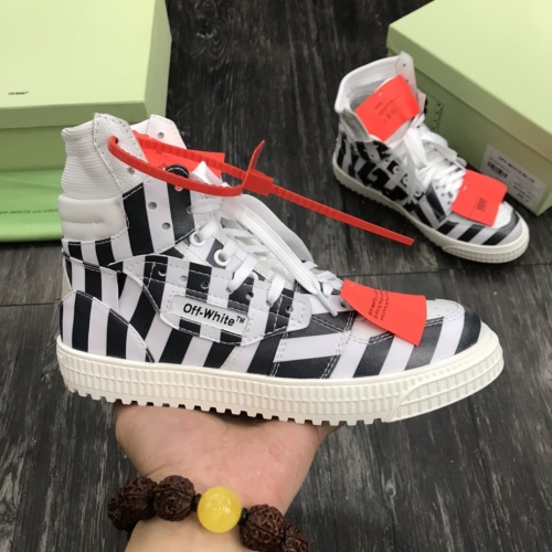 Cheap Off-White High Tops Shoes For Men #1032362 Replica Wholesale [$102.00 USD] [ITEM#1032362] on Replica Off-White High Tops Shoes