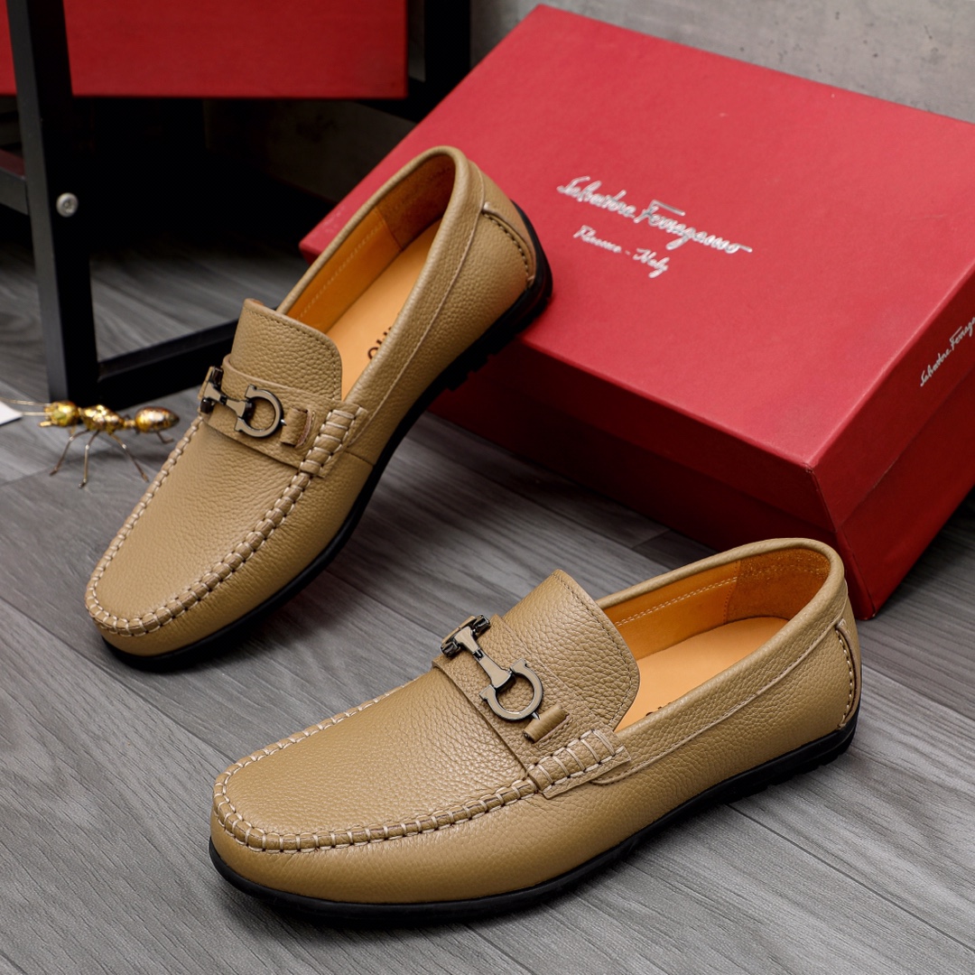 Cheap Salvatore Ferragamo Leather Shoes For Men #1038624 Replica ...