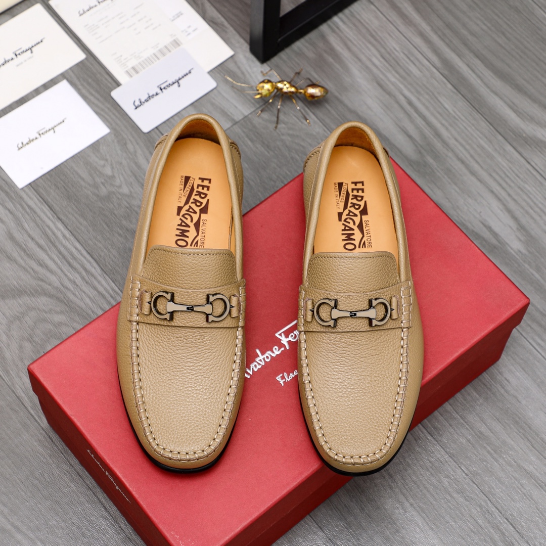 Cheap Salvatore Ferragamo Leather Shoes For Men #1038624 Replica ...