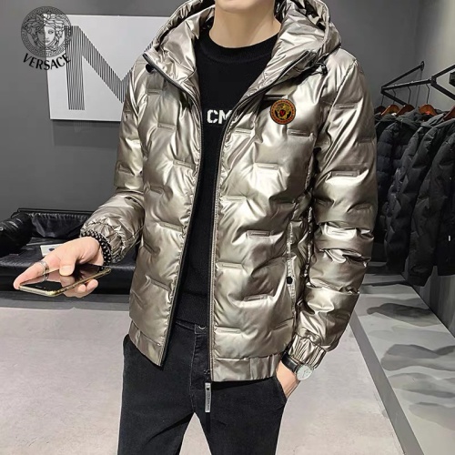 Cheap Versace Down Feather Coat Long Sleeved For Men #1040903 Replica Wholesale [$82.00 USD] [ITEM#1040903] on Replica Versace Down Coat