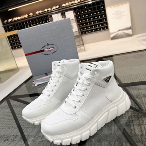 Cheap Prada High Top Shoes For Men #1042065 Replica Wholesale [$115.00 USD] [ITEM#1042065] on Replica Prada High Top Shoes