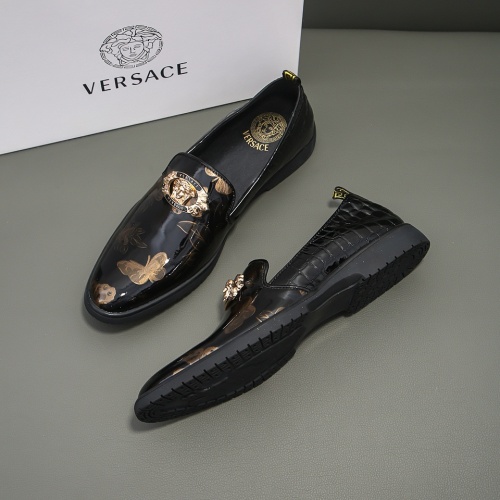 Cheap Versace Leather Shoes For Men #1042364 Replica Wholesale [$76.00 USD] [ITEM#1042364] on Replica Versace Leather Shoes