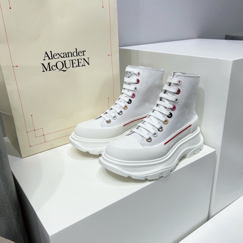 Cheap Alexander McQueen High Tops Shoes For Women #1042966 Replica Wholesale [$112.00 USD] [ITEM#1042966] on Replica Alexander McQueen High Tops Shoes