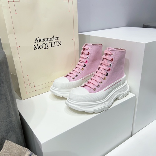 Cheap Alexander McQueen High Tops Shoes For Women #1042972 Replica Wholesale [$112.00 USD] [ITEM#1042972] on Replica Alexander McQueen High Tops Shoes