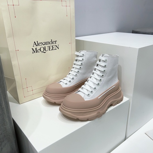 Cheap Alexander McQueen High Tops Shoes For Men #1042974 Replica Wholesale [$112.00 USD] [ITEM#1042974] on Replica Alexander McQueen High Tops Shoes
