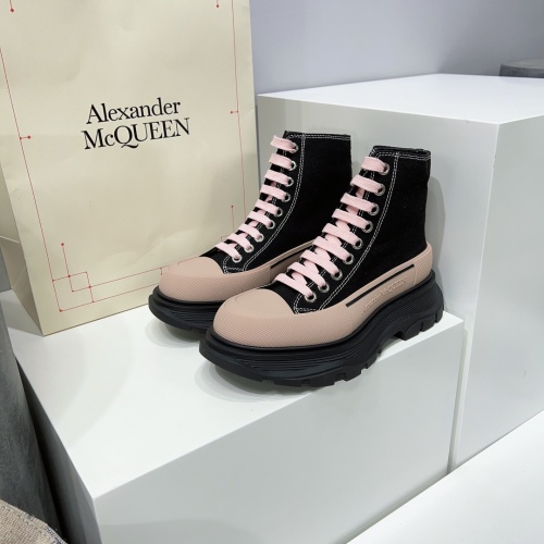 Cheap Alexander McQueen High Tops Shoes For Men #1042979 Replica Wholesale [$112.00 USD] [ITEM#1042979] on Replica Alexander McQueen High Tops Shoes