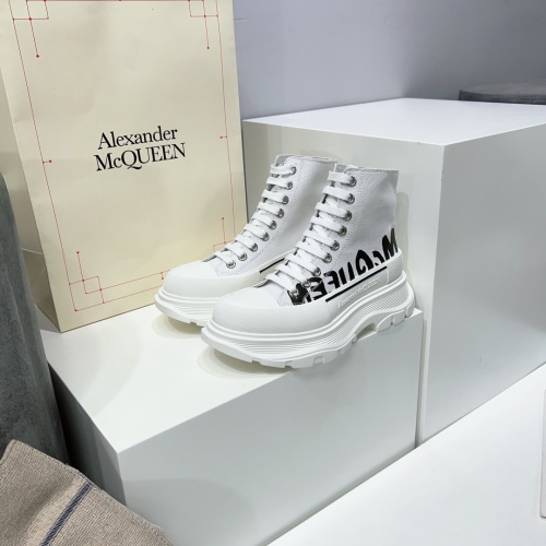 Cheap Alexander McQueen High Tops Shoes For Women #1042980 Replica Wholesale [$115.00 USD] [ITEM#1042980] on Replica Alexander McQueen High Tops Shoes