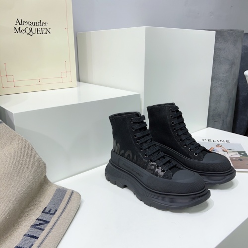 Cheap Alexander McQueen High Tops Shoes For Women #1042984 Replica Wholesale [$115.00 USD] [ITEM#1042984] on Replica Alexander McQueen High Tops Shoes