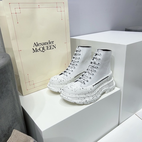 Cheap Alexander McQueen High Tops Shoes For Women #1042986 Replica Wholesale [$115.00 USD] [ITEM#1042986] on Replica Alexander McQueen High Tops Shoes