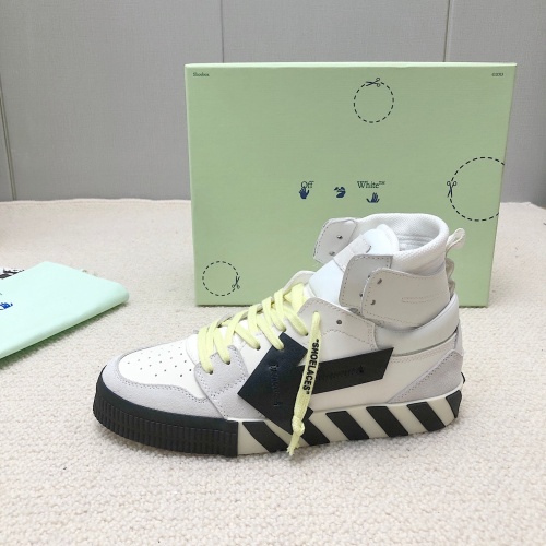 Cheap Off-White High Tops Shoes For Men #1043424 Replica Wholesale [$118.00 USD] [ITEM#1043424] on Replica Off-White High Tops Shoes