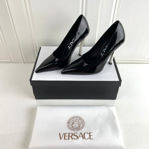 Cheap Versace High-Heeled Shoes For Women #1043731 Replica Wholesale [$130.00 USD] [ITEM#1043731] on Replica Versace High-Heeled Shoes