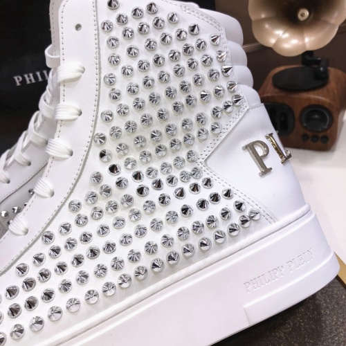 Cheap Philipp Plein PP High Tops Shoes For Men #1044392 Replica Wholesale [$140.00 USD] [ITEM#1044392] on Replica Philipp Plein PP High Tops Shoes