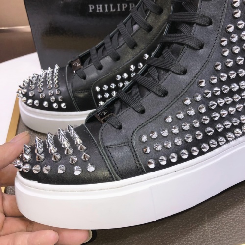 Cheap Philipp Plein PP High Tops Shoes For Men #1044393 Replica Wholesale [$140.00 USD] [ITEM#1044393] on Replica Philipp Plein PP High Tops Shoes