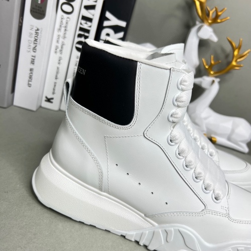 Cheap Alexander McQueen High Tops Shoes For Men #1046214 Replica Wholesale [$122.00 USD] [ITEM#1046214] on Replica Alexander McQueen High Tops Shoes