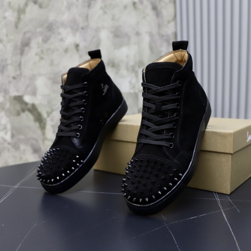 Cheap Christian Louboutin High Top Shoes For Men #1051193 Replica Wholesale [$88.00 USD] [ITEM#1051193] on Replica Christian Louboutin High Top Shoes