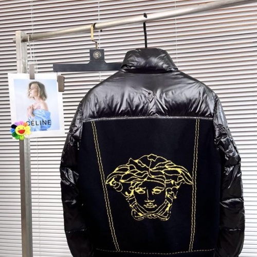 Cheap Versace Down Feather Coat Long Sleeved For Men #1057464 Replica Wholesale [$165.00 USD] [ITEM#1057464] on Replica Versace Down Coat