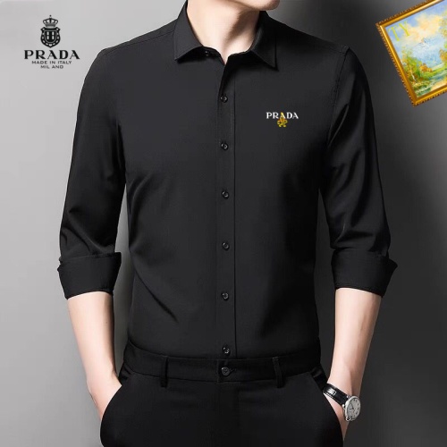 Cheap Prada Shirts Long Sleeved For Men #1061569 Replica Wholesale [$40.00 USD] [ITEM#1061569] on Replica Prada Shirts