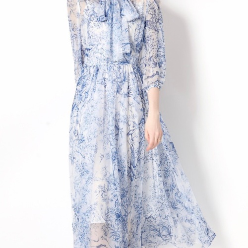 Cheap Christian Dior Dresses Long Sleeved For Women #1067417 Replica Wholesale [$68.00 USD] [ITEM#1067417] on Replica Christian Dior Dresses