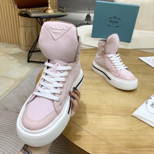 Cheap Prada High Top Shoes For Women #1069947 Replica Wholesale [$98.00 USD] [ITEM#1069947] on Replica Prada High Top Shoes