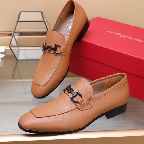 Cheap Salvatore Ferragamo Leather Shoes For Men #1070448 Replica Wholesale [$125.00 USD] [ITEM#1070448] on Replica Salvatore Ferragamo Leather Shoes
