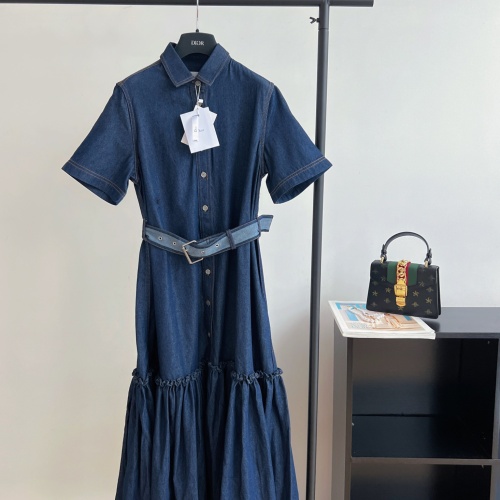 Cheap Christian Dior Dresses Short Sleeved For Women #1072386 Replica Wholesale [$115.00 USD] [ITEM#1072386] on Replica Christian Dior Dresses