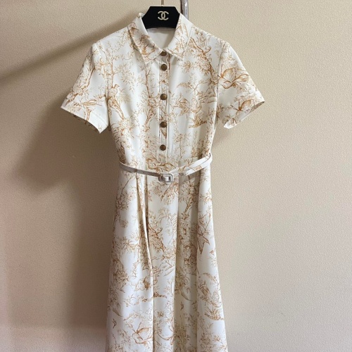 Cheap Christian Dior Dresses Short Sleeved For Women #1072688 Replica Wholesale [$105.00 USD] [ITEM#1072688] on Replica Christian Dior Dresses