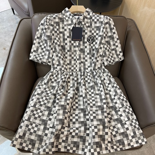 Cheap Louis Vuitton LV Dresses Short Sleeved For Women #1072689 Replica Wholesale [$105.00 USD] [ITEM#1072689] on Replica Louis Vuitton LV Dresses