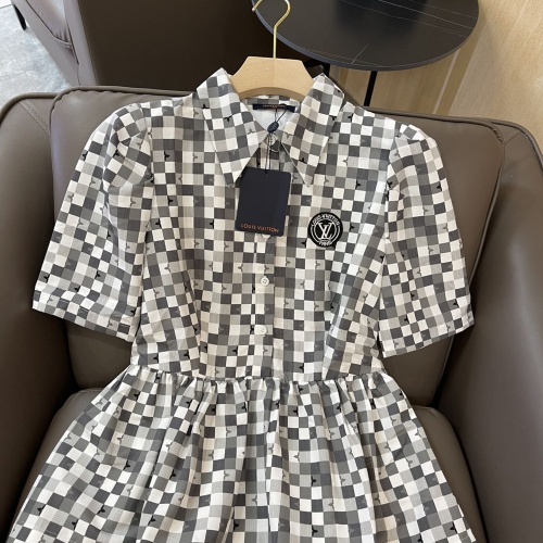 Cheap Louis Vuitton LV Dresses Short Sleeved For Women #1072689 Replica Wholesale [$105.00 USD] [ITEM#1072689] on Replica Louis Vuitton LV Dresses