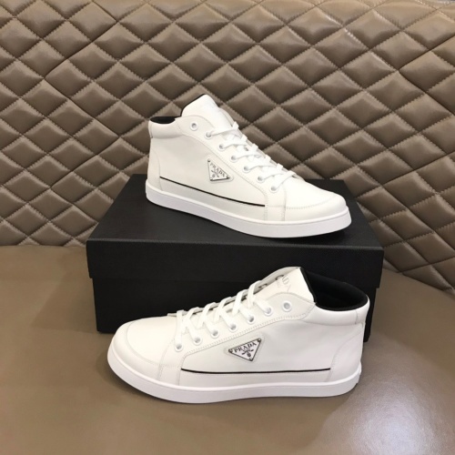 Cheap Prada High Top Shoes For Men #1076132 Replica Wholesale [$76.00 USD] [ITEM#1076132] on Replica Prada High Top Shoes