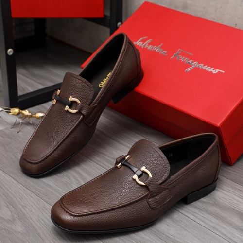 Cheap Salvatore Ferragamo Leather Shoes For Men #1076315 Replica Wholesale [$100.00 USD] [ITEM#1076315] on Replica Salvatore Ferragamo Leather Shoes