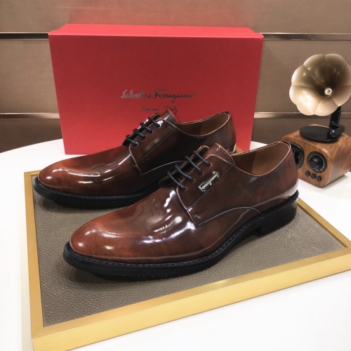 Cheap Salvatore Ferragamo Leather Shoes For Men #1077360 Replica Wholesale [$85.00 USD] [ITEM#1077360] on Replica Salvatore Ferragamo Leather Shoes