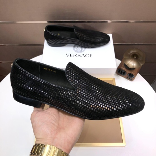 Cheap Versace Leather Shoes For Men #1077422 Replica Wholesale [$85.00 USD] [ITEM#1077422] on Replica Versace Leather Shoes