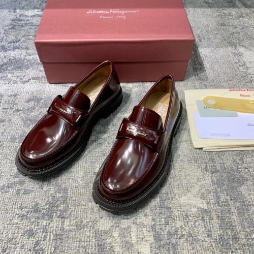 Cheap Salvatore Ferragamo Leather Shoes For Men #1077429 Replica Wholesale [$132.00 USD] [ITEM#1077429] on Replica Salvatore Ferragamo Leather Shoes