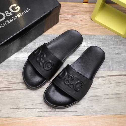 Cheap Dolce &amp; Gabbana D&amp;G Slippers For Men #1079116 Replica Wholesale [$64.00 USD] [ITEM#1079116] on Replica Dolce &amp; Gabbana D&amp;G Slippers